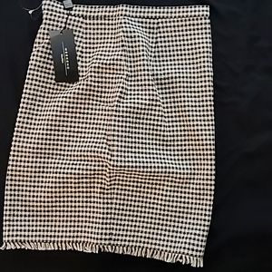 NWT MAXMARA WEEKEND BLACK WHITE HOUNDSTOOTH VICHY SKIRT SIZE 6